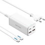 Vention Cargador de Pared 100W con 2xUSB-C, 2xUSB-A y Cable USB-C Blanco